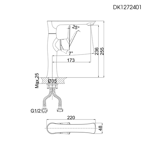 Vòi rửa chén nóng lạnh DK 1272401