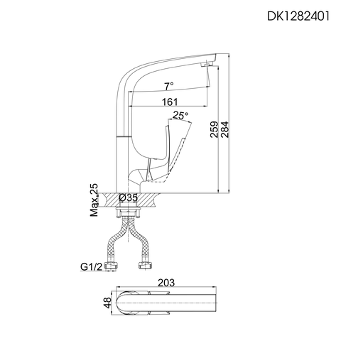 Vòi rửa chén nóng lạnh DK 1282401
