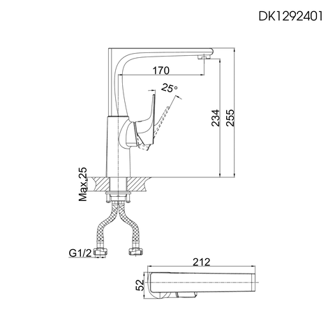 Vòi rửa chén nóng lạnh DK 1292401