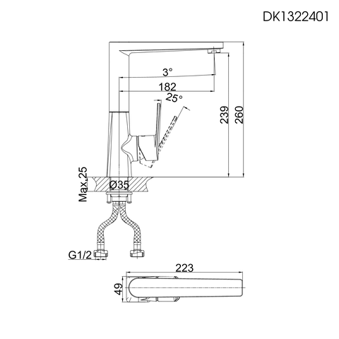 Vòi rửa chén nóng lạnh DK 1322401