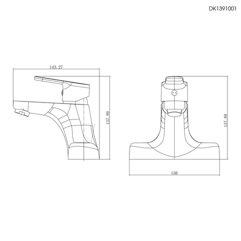 Vòi lavabo nóng lạnh DK 1391001