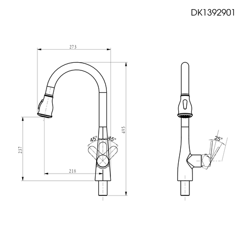 Vòi rửa chén nóng lạnh DK 1392901