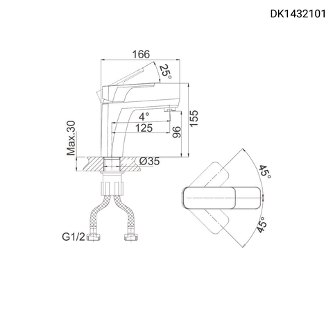 Vòi lavabo nóng lạnh DK 1432101