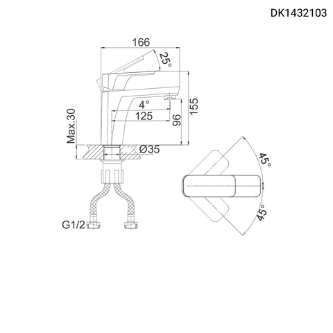 Vòi lavabo nóng lạnh DK 1432103