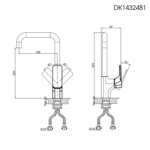 Vòi rửa chén nóng lạnh DK 1432481