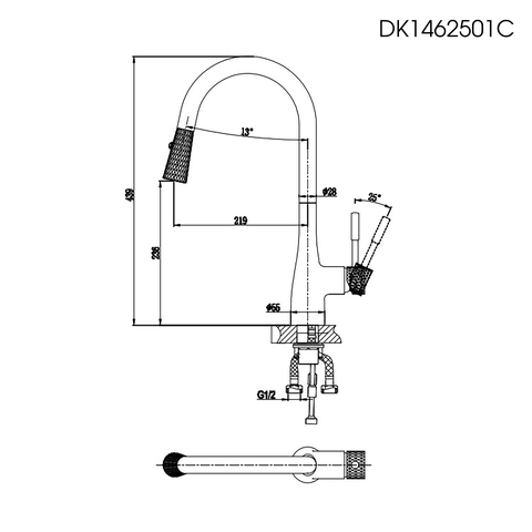 Vòi rửa chén nóng lạnh DK 1462501