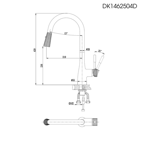 Vòi rửa chén nóng lạnh DK 1462504