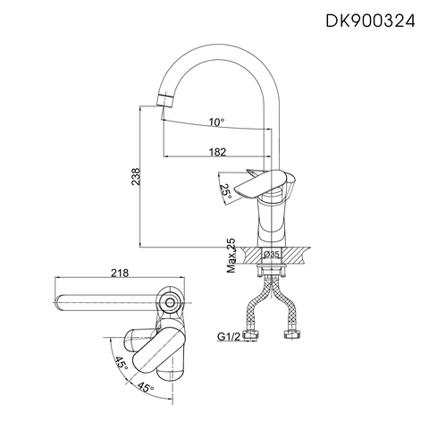 Vòi rửa chén nóng lạnh DK 900324