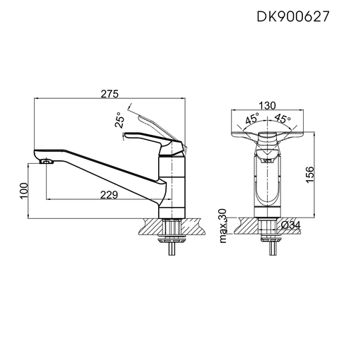 Vòi rửa chén nóng lạnh DK 900627