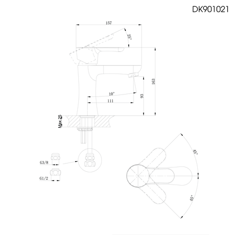 Vòi lavabo nóng lạnh DK 901021