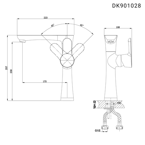 Vòi rửa chén nóng lạnh DK 901028