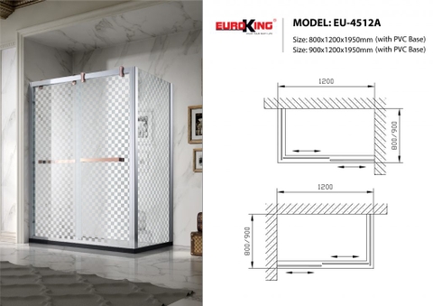 Phòng tắm vách kính EU-4512A