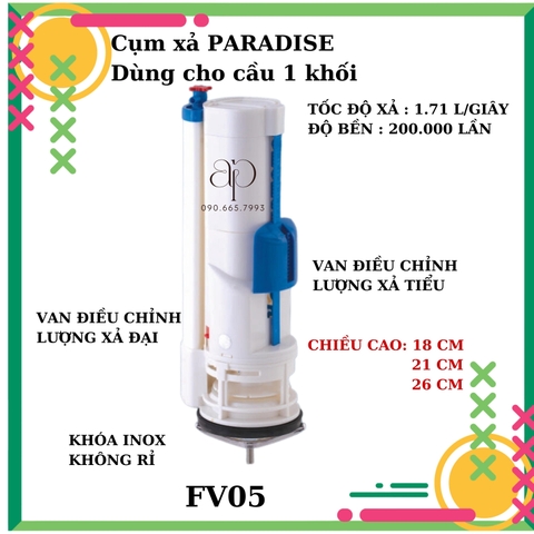 Bộ xả bồn cầu 2 nút nhấn dòng phổ thông Paradise