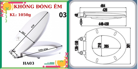 Nắp bồn cầu HA03 không êm