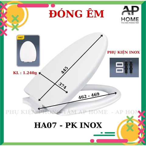 Nắp bồn cầu HA07 - PK INOX đóng êm