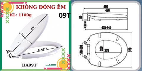 Nắp bồn cầu HA09T không êm