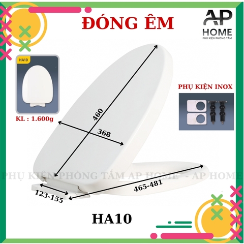 Nắp bồn cầu HA10 - PK INOX đóng êm