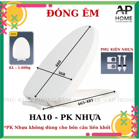 Nắp bồn cầu HA10 - PK NHỰA đóng êm