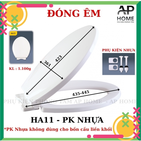 Nắp bồn cầu HA11 - NHỰA đóng êm