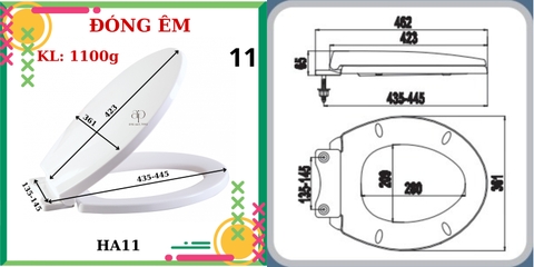 Nắp bồn cầu HA11 - PK INOX đóng êm