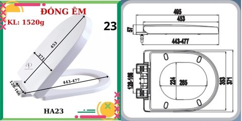 Nắp bồn cầu HA23 - PK INOX đóng êm