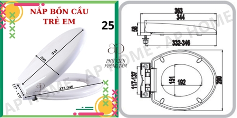 Nắp bồn cầu HA25 - TRẺ EM đóng êm