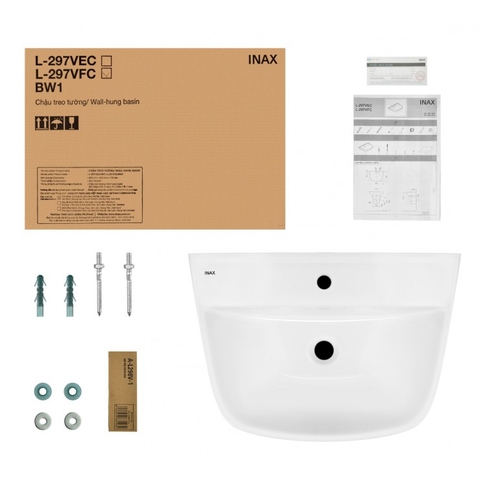 Lavabo Treo Tường INAX L-297V/L-297VC Kèm Chân Treo