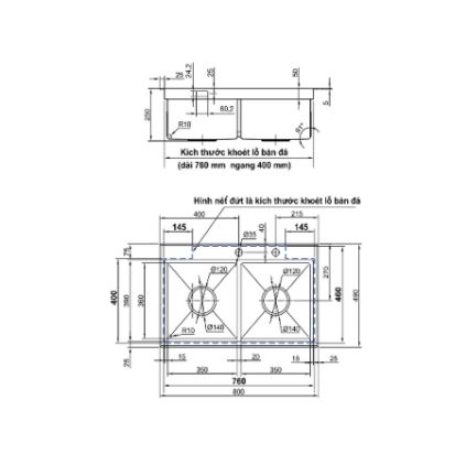 Chậu rửa chén LUXTA 8049N-5mm