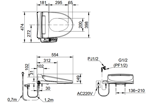 Nắp Rửa Điện Tử INAX CW-KB22AVN