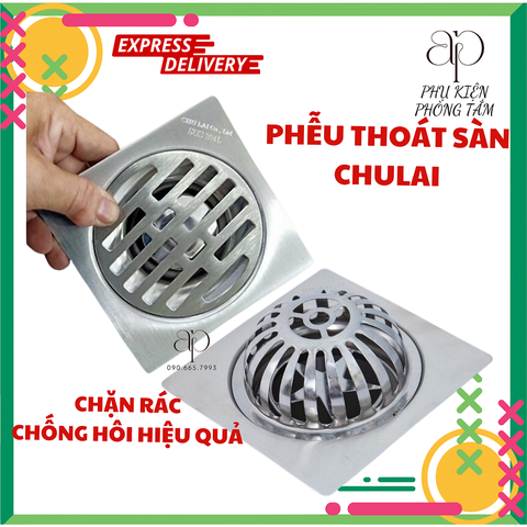 Hố Ga Thoát Sàn Chu Lai Inox 304, Phễu Thoát Nước Chống Hôi Phi 60,90-  Quả cầu phi 114,20x20cm