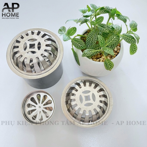 Quả cầu chắn rác ban công sân thượng chất liệu INOX 304 cao cấp chống hôi - Cầu đế tròn 11cm phi 90