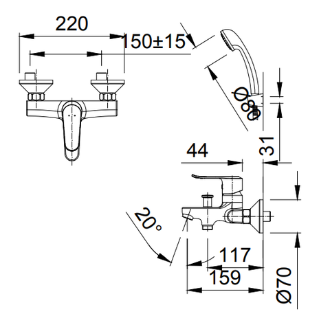 Sen Tắm Nóng Lạnh INAX BFV-2013S