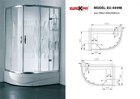 Phòng tắm vách kính EU-4449B