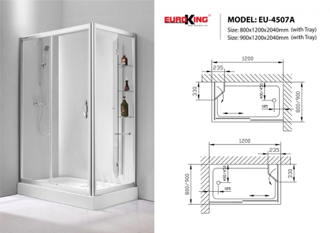 Phòng tắm vách kính EU-4507