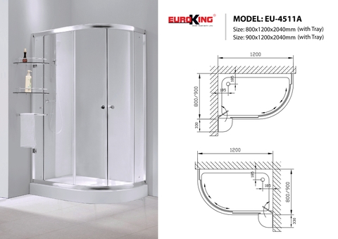 Phòng tắm vách kính EU-4511A