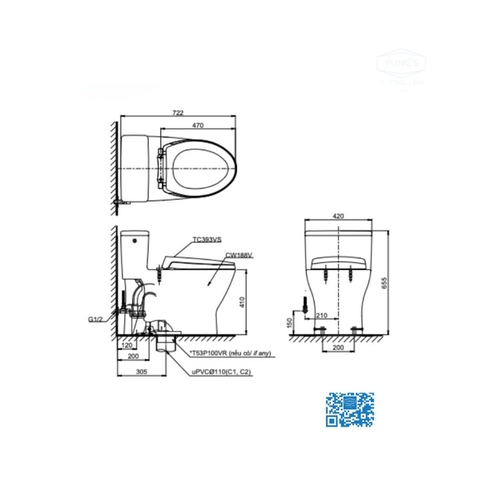 Bồn Cầu 1 Khối TOTO MS188VKT8