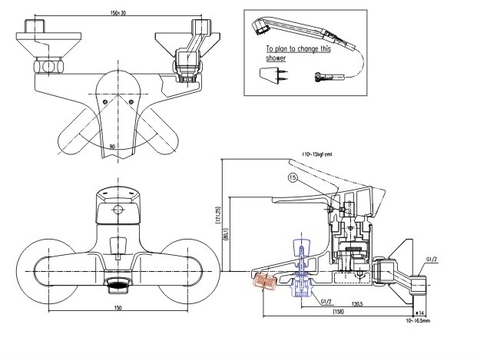 Sen Tắm Nóng Lạnh INAX BFV-1003S