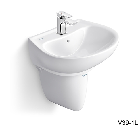 Lavabo Treo Tường + Chân Treo VIGLACERA V39 (Nano Titan, Bao Bì, bộ Bulông ốc vít)