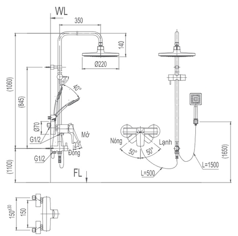 Sen cây nóng lạnh INAX BFV-50S