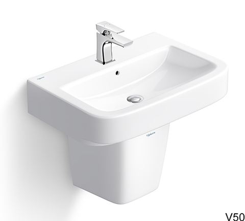 Lavabo Treo Tường + Chân Treo VIGLACERA V50 (CD50) (Nano Titan, Bao bì,Bộ Bulông)