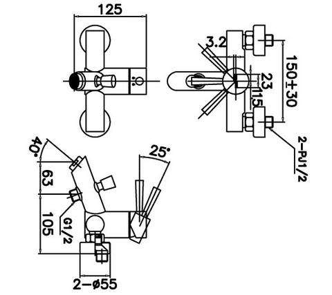 Sen Tắm Nóng Lạnh INAX BFV-8000S-1C(masage)