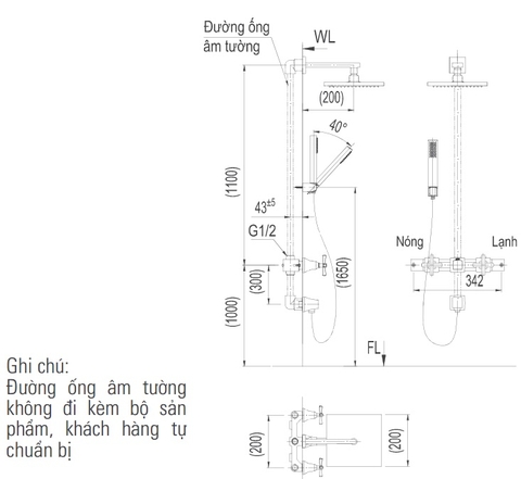 Sen Tắm âm tường INAX BFV-81SEHC