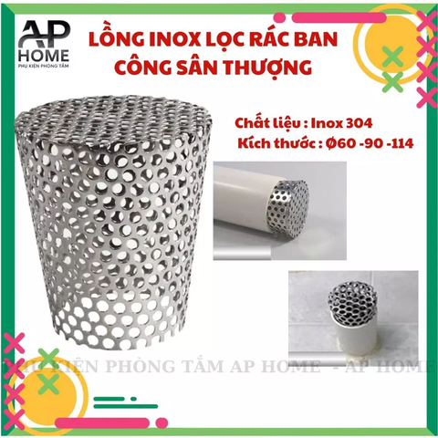 Lồng inox 304 lưới lọc thoát nước chống chuột chống chim chống rác cho ống thoát nước tường hoặc sàn - Phi 90