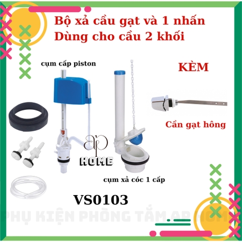 Bộ xả bồn cầu VS0107 két rời (kèm gạt hông LB04)