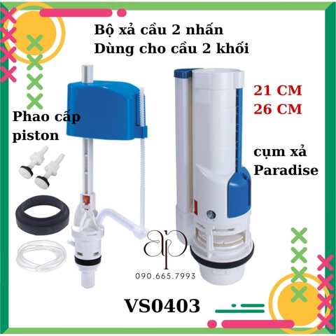 Bộ xả bồn cầu 2 nút nhấn dòng phổ thông Paradise