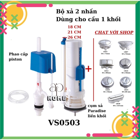 Bộ xả bồn cầu 2 nút nhấn dòng phổ thông Paradise