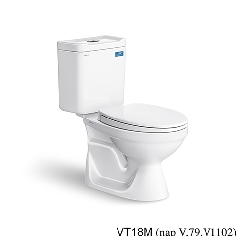 Bồn Cầu 2 Khối VIGLACERA VT18M (PK 2 nhấn, nắp V1102) + Lavabo VTL2