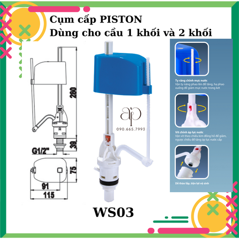 Bộ xả bồn cầu 2 nút nhấn dòng phổ thông Paradise