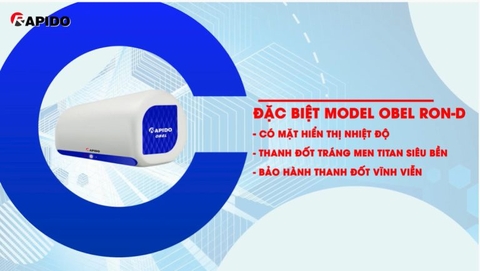 Bình nước nóng Rapido Obel RON-D 20L Bình nước nóng Obel RON D Bình nước nóng Obel RON D