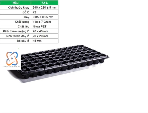 Khay ươm cây 72   LỖ